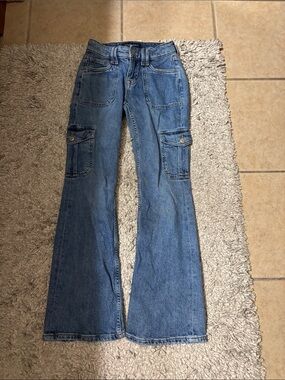 Aeropostale Blue Cargo Flare Jeans